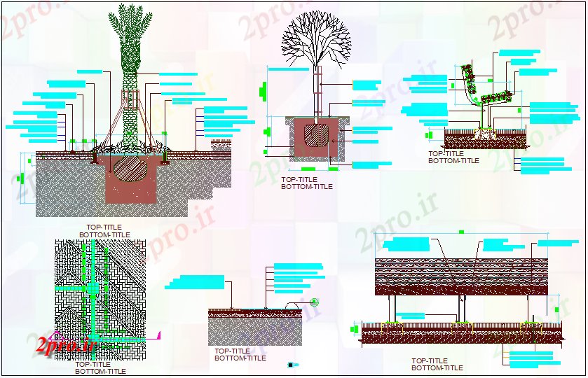 دانلود نقشه جزئیات ساخت و ساز  کشت و زرع Miselinious با خاک مخلوط (کد66871)