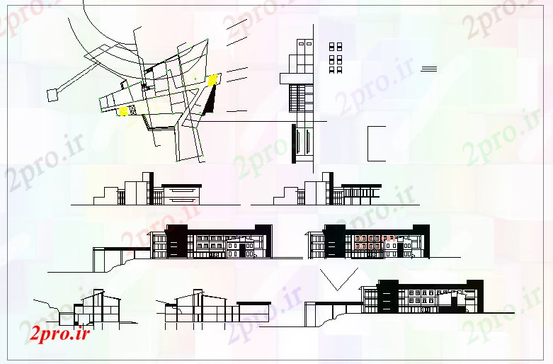 دانلود نقشه ساختمان اداری - تجاری - صنعتی  سالن طراحی در تجاری (کد66886)