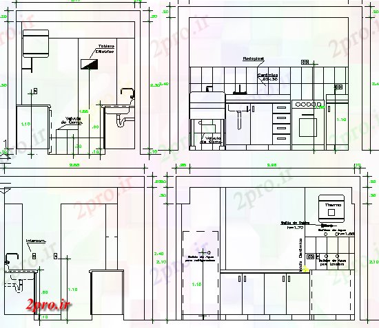 دانلود نقشه آشپزخانه آشپزخانه خانه طرحی معماری  (کد66911)