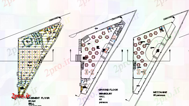 دانلود نقشه ساختمان اداری - تجاری - صنعتی طرحی طبقه طراحی معماری ساختمان شرکت های بزرگ (کد66917)