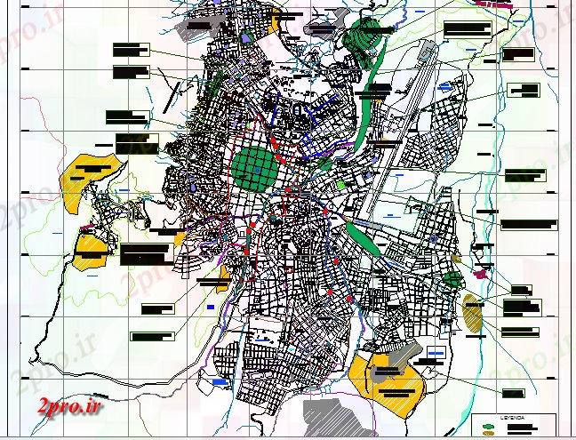 دانلود نقشه برنامه ریزی شهری شهری بر روی نقشه طرحی توسعه جزئیات (کد66921)