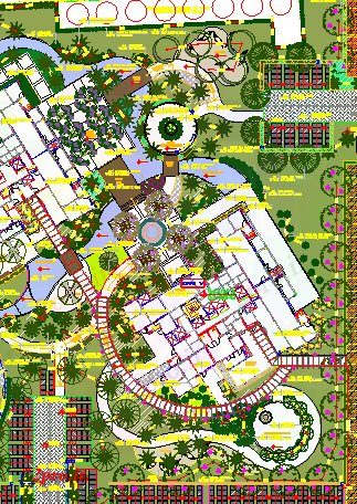 دانلود نقشه باغ شخصیجزئیات محوطه سازی از منطقه ساختمان مسکونی 85 در 277 متر (کد66945)