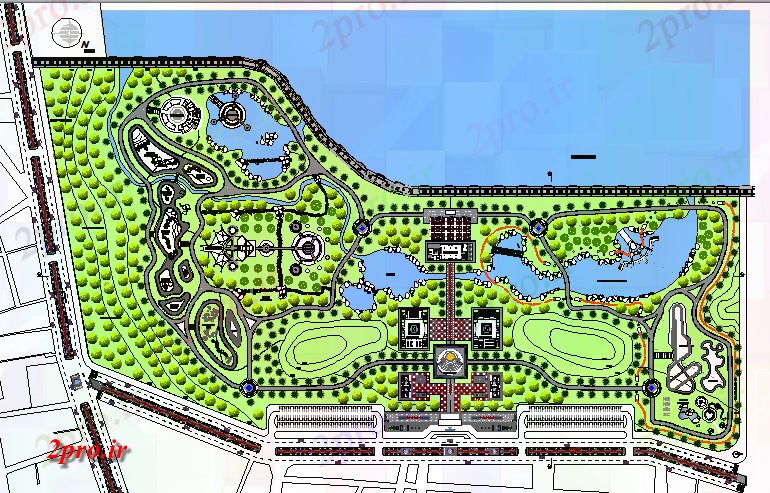 دانلود نقشه پارک - باغ    عمومی محوطه سازی جزییات مربوط به پارک با شنا (کد66948)