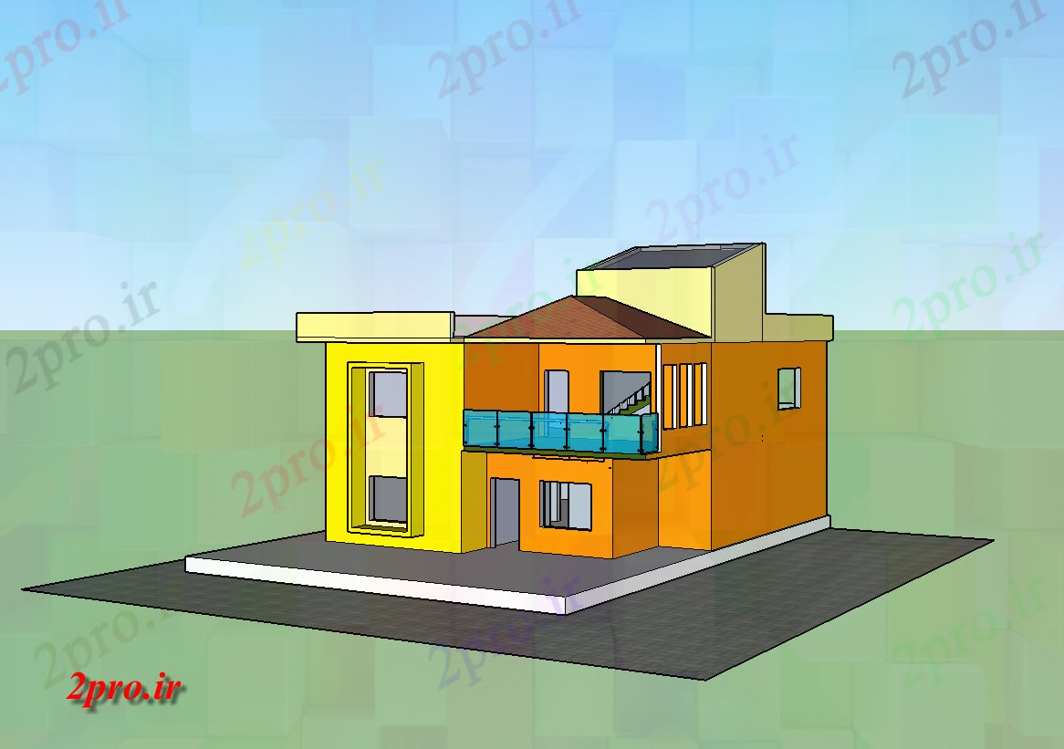 دانلود نقشه  خانه مسکونی ، ویلا ساختمان مسکونی (کد66951)