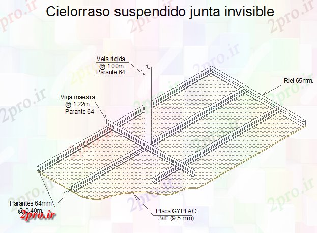 دانلود نقشه جزئیات ساخت و ساز جزئیات سقف های کاذب با دیوار خشک (کد66980)