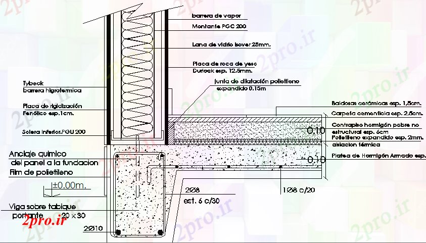 دانلود نقشه جزئیات ساخت و ساز جزئیات سازنده صفحه پایه و اساس (کد66995)