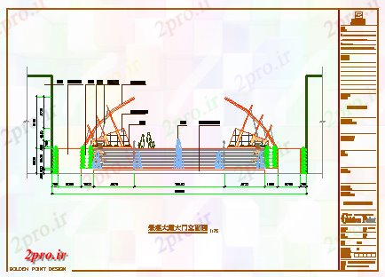 دانلود نقشه جزئیات طراحی در و پنجره  چشم انداز خیابان نما درب طراحی (کد67025)