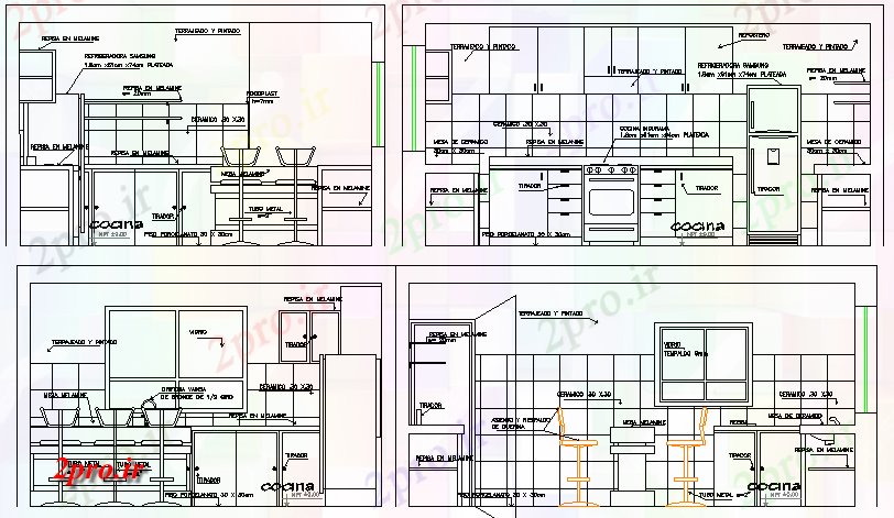 دانلود نقشه آشپزخانه آشپزخانه از خانه معماری پروژه (کد67047)
