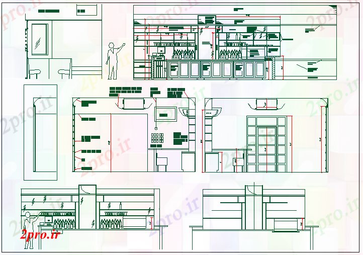 دانلود نقشه بلوک حمام و توالتبار شربت فروشی طرحی جزئیات و  نما جزئیات (کد67079)