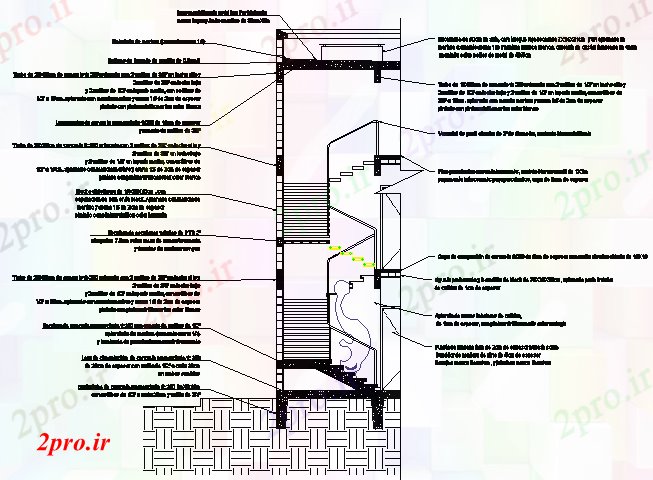 دانلود نقشه جزئیات ساخت و ساز برش های ساخت و ساز راه پله نما جزئیات (کد67121)