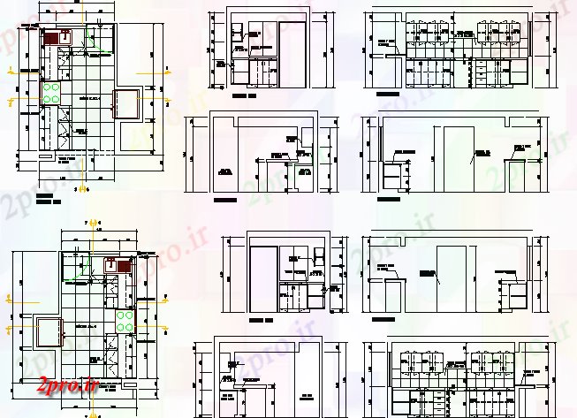 دانلود نقشه آشپزخانه آشپزخانه رستوران پروژه معماری (کد67141)