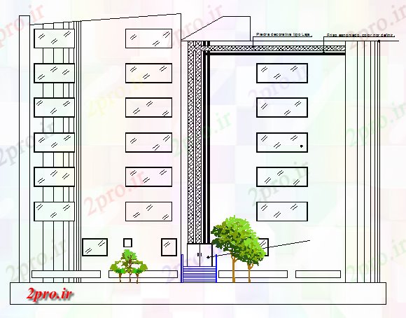 دانلود نقشه مسکونی  ، ویلایی ، آپارتمان  چند خانواده ساختمان مسکونی نما اصلی (کد67146)