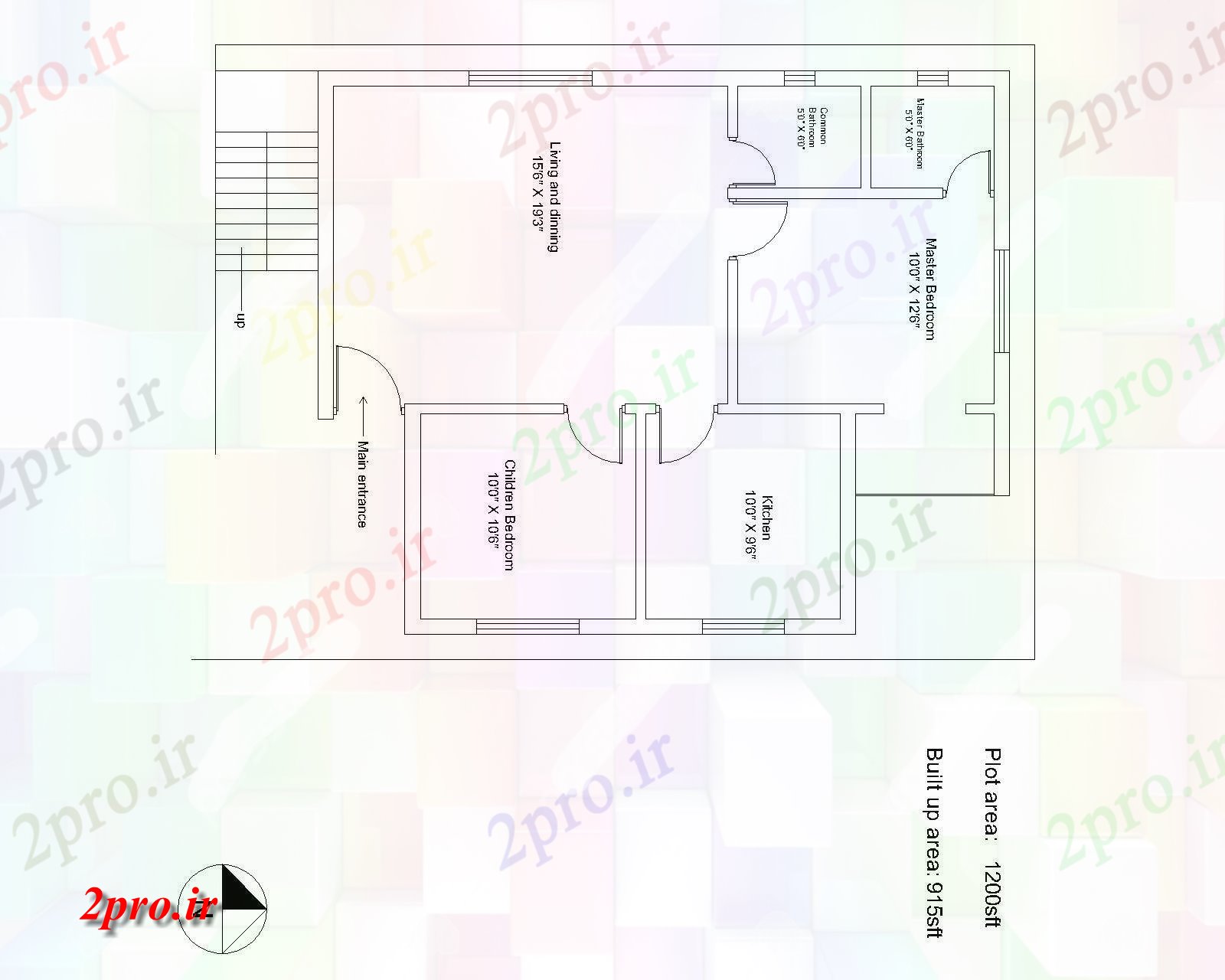 دانلود نقشه مسکونی ، ویلایی ، آپارتمان طرحی مسکونی 34 در 40 متر (کد67191)