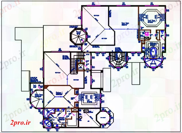 دانلود نقشه خانه های کوچک ، نگهبانی ، سازمانی - ویلایی کار طراحی جزئیات 93 در 116 متر (کد67226)