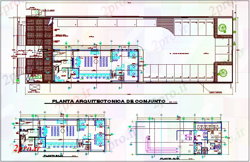 دانلود نقشه بانک ها طرحی معماری و کف بانک 10 در 25 متر (کد67294)