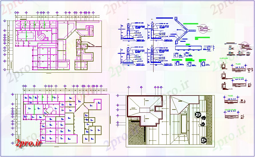 دانلود نقشه جزئیات ساختار دیدگاه ساختاری از دفتر (کد67312)