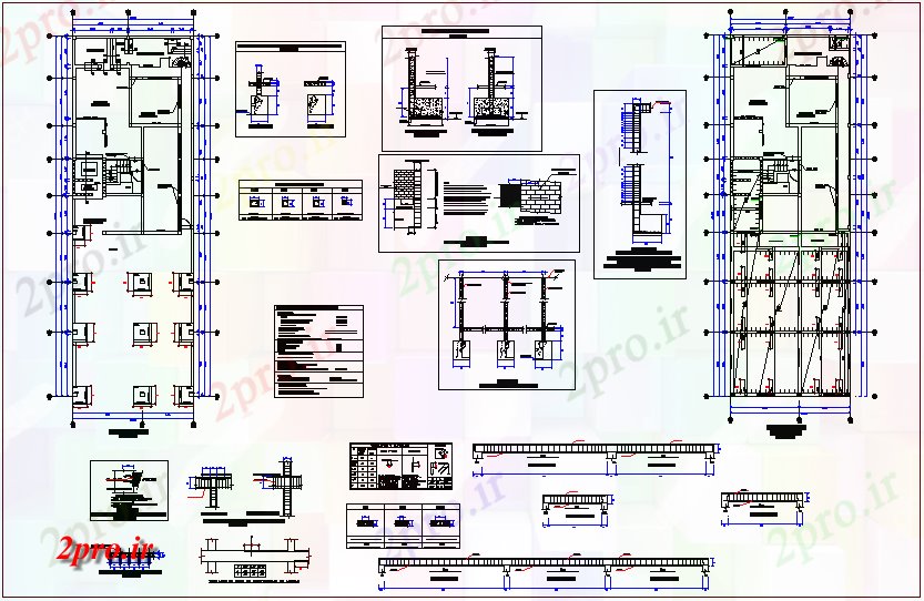 دانلود نقشه جزئیات ساختار طراحی سازه از بانک (کد67319)