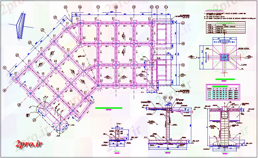 دانلود نقشه جزئیات پایه  آوردن از پایه و اساس  (کد67320)