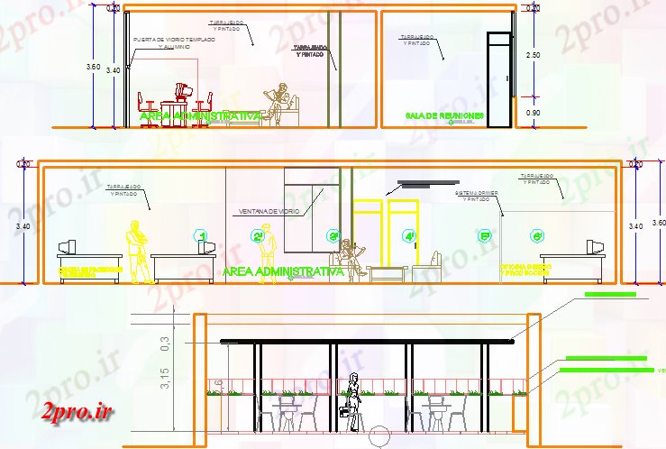 دانلود نقشه هتل - رستوران - اقامتگاه کافه تریا دفتر طراحی 11 در 17 متر (کد67329)