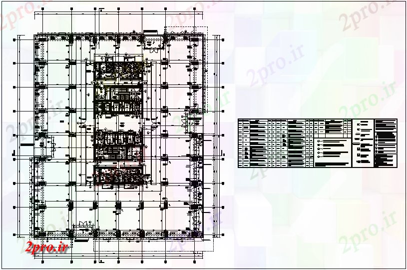 دانلود نقشه جزئیات ساختار دیدگاه ساختاری، ساختمان اداری با نمای ستون و کار برنامه (کد67334)