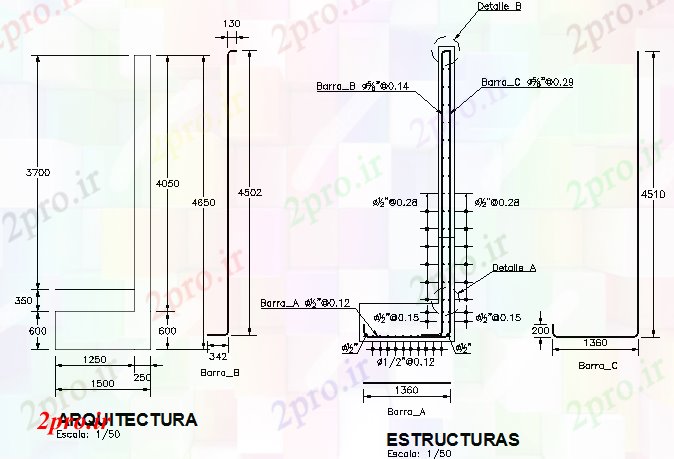 دانلود نقشه جزئیات ساخت و ساز ساخت و ساز دیوار زیرزمین جزئیات (کد67376)