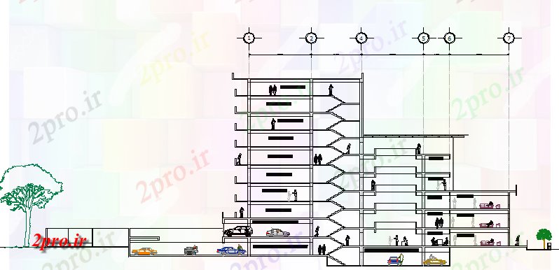 دانلود نقشه مسکونی  ، ویلایی ، آپارتمان  جزئیات مقطعی کامل تجاری با مسکن ساخت و ساز (کد67405)