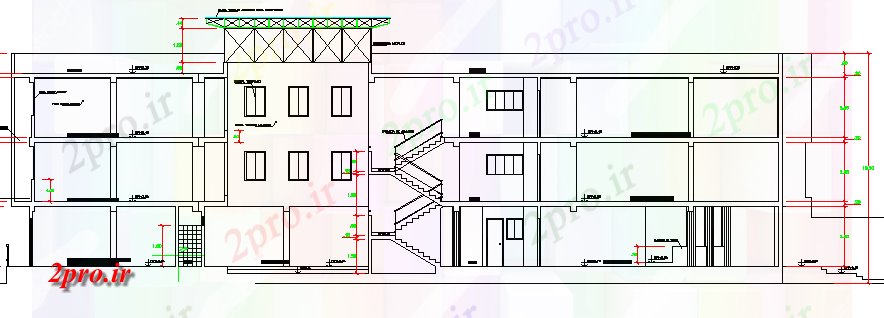 دانلود نقشه ساختمان اداری - تجاری - صنعتی  بخشی از سه کفپوش دفتر شرکت ساخت و ساز (کد67446)