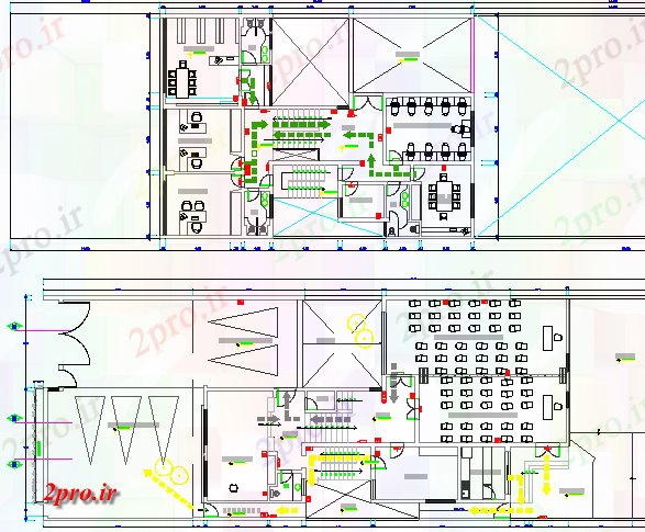 دانلود نقشه شرکت ، دفتر کار ، سازمان ، ادارهتحقیقات دفتر مرکز طراحی معماری طبقه 13 در 22 متر (کد67455)