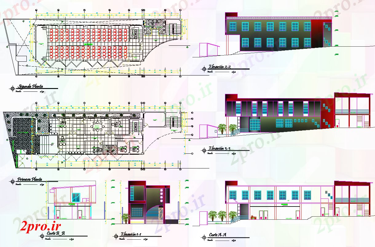 دانلود نقشه ساختمان اداری - تجاری - صنعتی مشاع ساختار دفتر طرحی جزئیات 13 در 39 متر (کد67463)