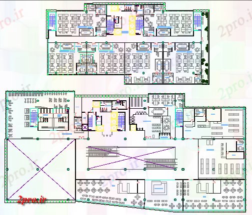 دانلود نقشه ساختمان اداری - تجاری - صنعتی جزئیات طرحی طبقه از دفتر شرکت ساخت و ساز (کد67466)