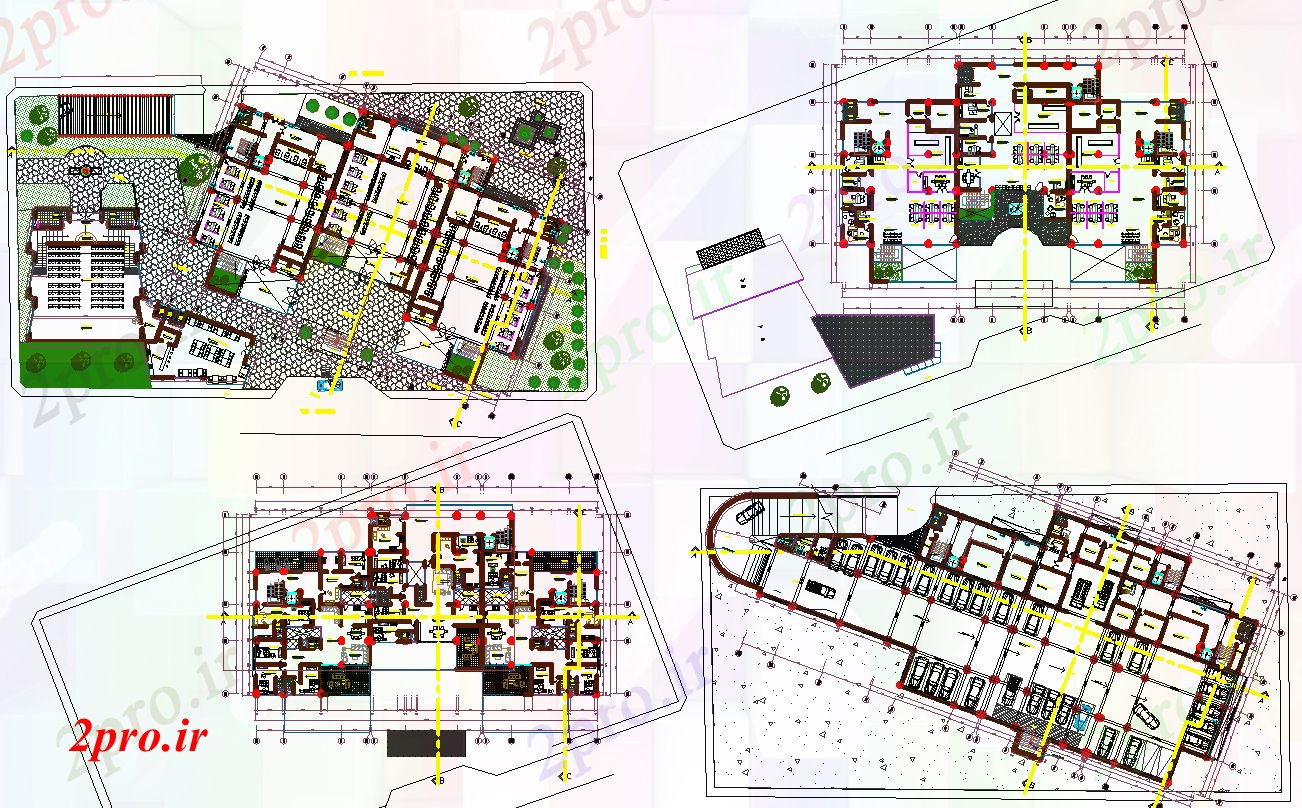 دانلود نقشه ساختمان اداری - تجاری - صنعتی بانک طرحی ساختمان نظر طرحی جزئیات 34 در 53 متر (کد67497)