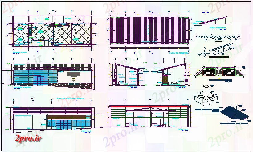 دانلود نقشه ساختمان دولتی ، سازمانی طرحی دفتر شهرداری جزئیات 9 در 25 متر (کد67510)