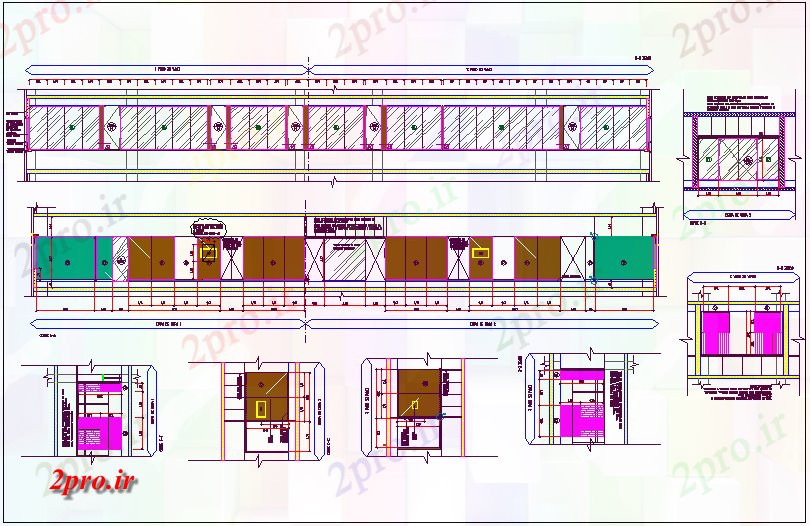 دانلود نقشه ساختمان اداری - تجاری - صنعتی طرحی دفتر جزئیات 3 در 11 متر (کد67517)