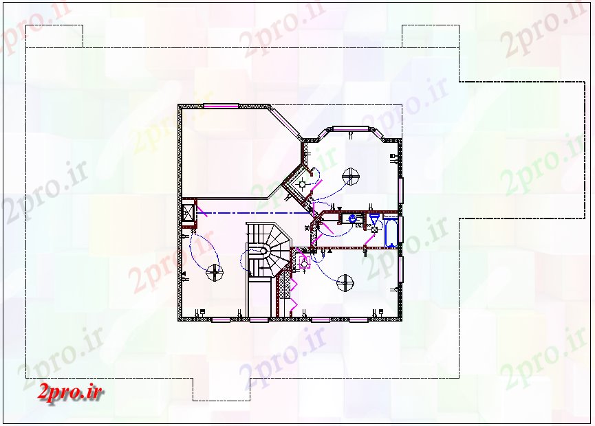 دانلود نقشه معماری خانه طرحی جزئیات با طرحی برق  (کد67545)