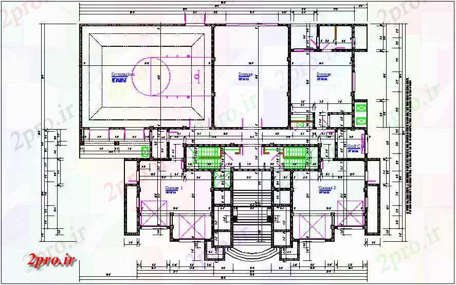 دانلود نقشه هایپر مارکت - مرکز خرید - فروشگاه خرید طراحی مرکز جزئیات 19 در 26 متر (کد67546)