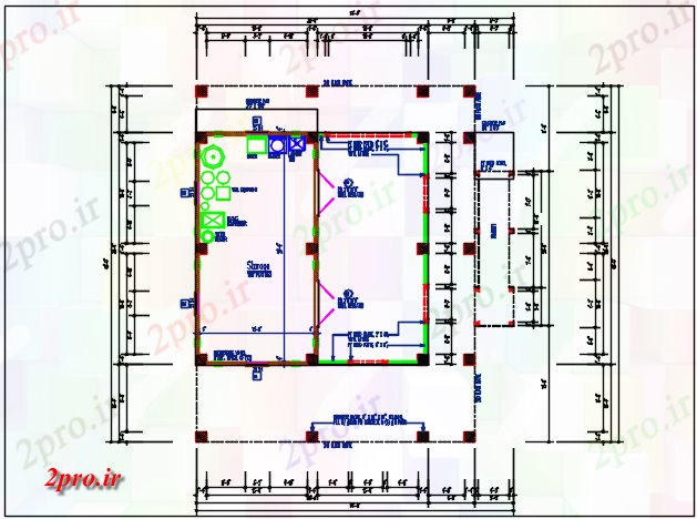 دانلود نقشه مسکونی ، ویلایی ، آپارتمان کار طرحی جزئیات از 36 در 36 متر (کد67551)