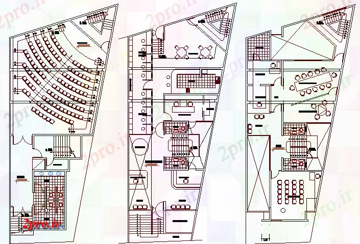 دانلود نقشه ساختمان اداری - تجاری - صنعتی جزئیات طراحی کف از اتحادیه حرفه ای ساخت 12 در 19 متر (کد67590)