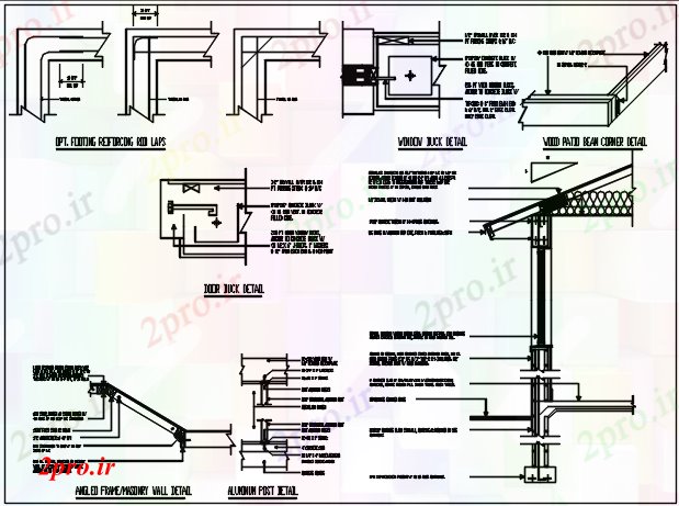 دانلود نقشه جزئیات ساخت و ساز درب جزئیات فریم، جزئیات ستون، بخش دیوار جزئیات با جزئیات نامگذاری، جزئیات ابعاد، و غیره (کد67596)