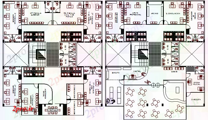 دانلود نقشه شرکت ، دفتر کار ، سازمان ، ادارهوزارت منتشر دفتر معماری طرحی foor جزئیات 18 در 32 متر (کد67605)