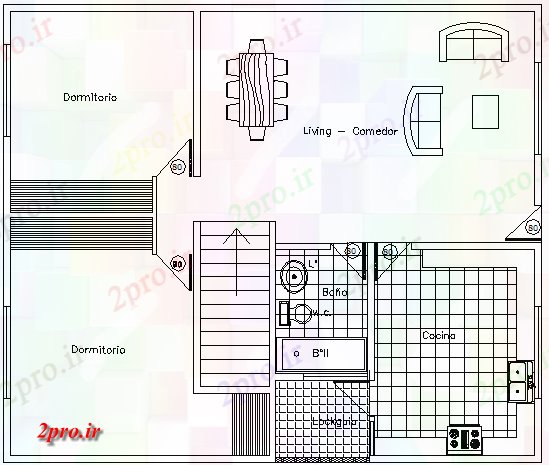 دانلود نقشه مسکونی ، ویلایی ، آپارتمان خانواده تنها طرحی معماری خانه 20 در 23 متر (کد67631)