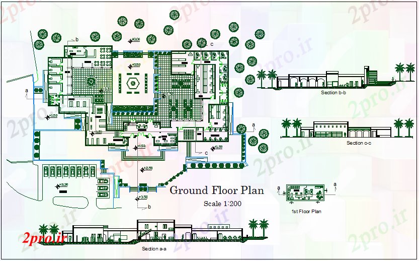 دانلود نقشه ساختمان اداری - تجاری - صنعتی شرکت کف ساختمان طرحی جزئیات 34 در 66 متر (کد67643)