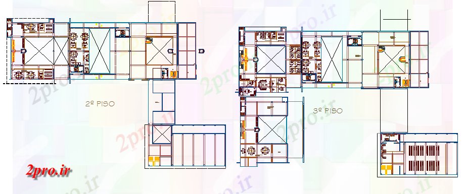 دانلود نقشه ساختمان اداری - تجاری - صنعتی همکف و طبقه اول طراحی شهرداری ساخت (کد67736)