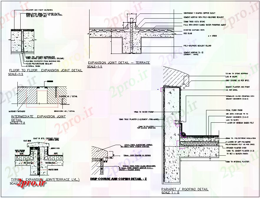 دانلود نقشه پلان مقطعی جزئیات ساختار و  بخش ساخت (کد67757)