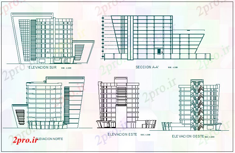 دانلود نقشه مسکونی  ، ویلایی ، آپارتمان  نما و بخش نظر ساخت (کد67774)