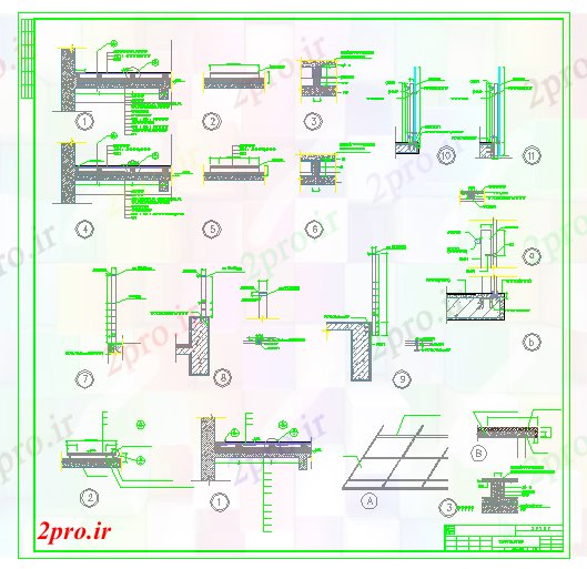 دانلود نقشه پلان مقطعی پرتو و جزئیات بخش ستون (کد67799)