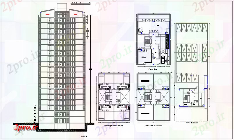 دانلود نقشه مسکونی  ، ویلایی ، آپارتمان  آسمانی طرحی نما جزئیات  (کد67817)