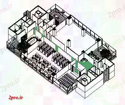 دانلود نقشه ساختمان اداری - تجاری - صنعتی ایزومتریک تریدی طراحی دیدگاه، شرکت برق دفتر طراحی طرح (کد67847)