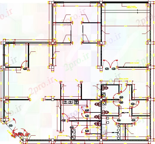 دانلود نقشه بلوک حمام و توالتجزئیات نصب و راه اندازی بهداشتی مخابراتی  دفتر  (کد67881)