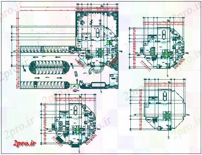 دانلود نقشه شرکت ، دفتر کار ، سازمان ، ادارهطرحی برای ساخت و ساز شرکت های بزرگ با نمای داخلی 19 در 22 متر (کد67883)