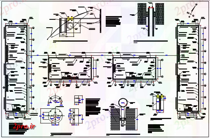 دانلود نقشه جزئیات ساختار خط وسط سازه طرحی جزئیات (کد67904)